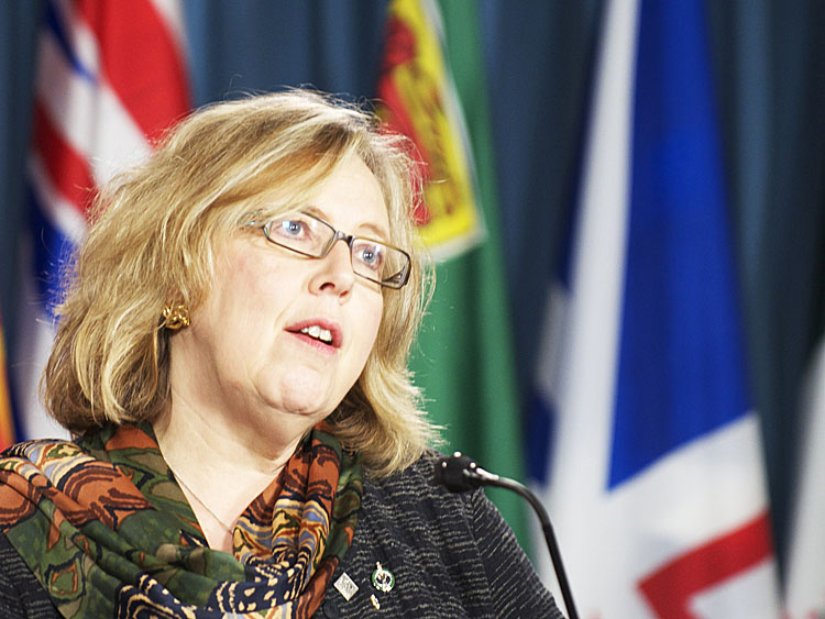 Canadian Green Party leader Elizabeth May on Feb 9