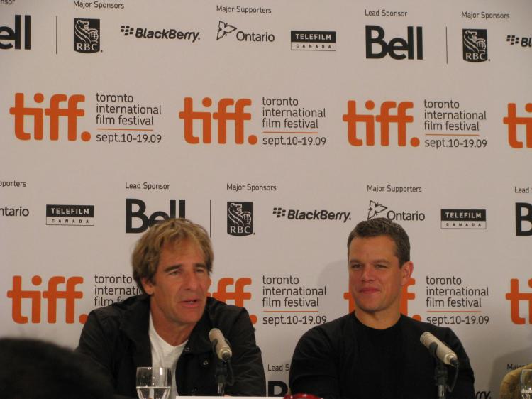Matt Damon and Scott Bakula at the Toronto Film Festival. (The Epoch Times)