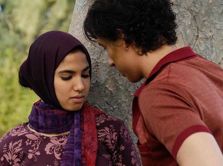 Cameron Van Hoy plays the Israeli David, and Danielle Pollack is the Palestinian Fatima.  (Karim Movies)