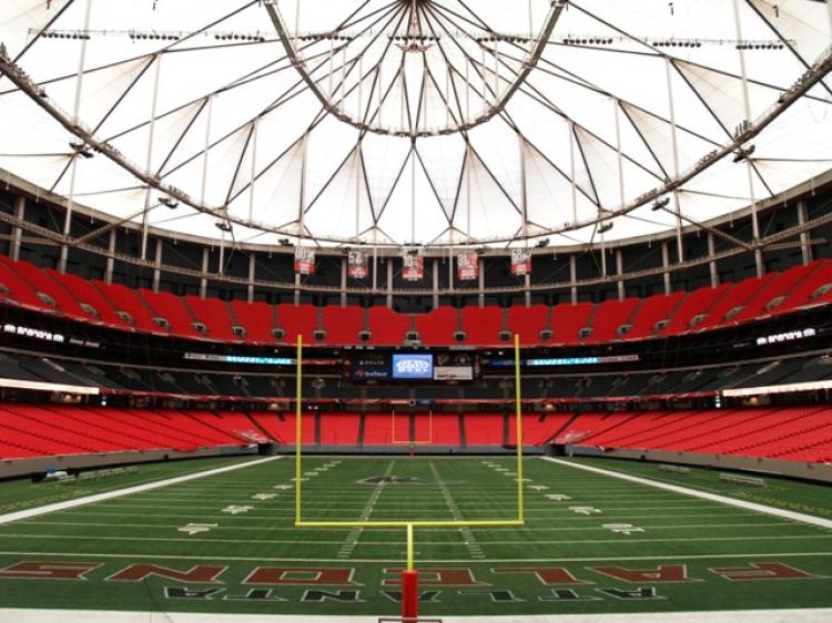 Veteran of a tornado, the 1996 Olympics, heartbreaking Falcons, and a Super Bowl or so, the Georgia Dome just got a facelift from a Gainesville powder coating company. (Courtesy of The Georgia Dome )