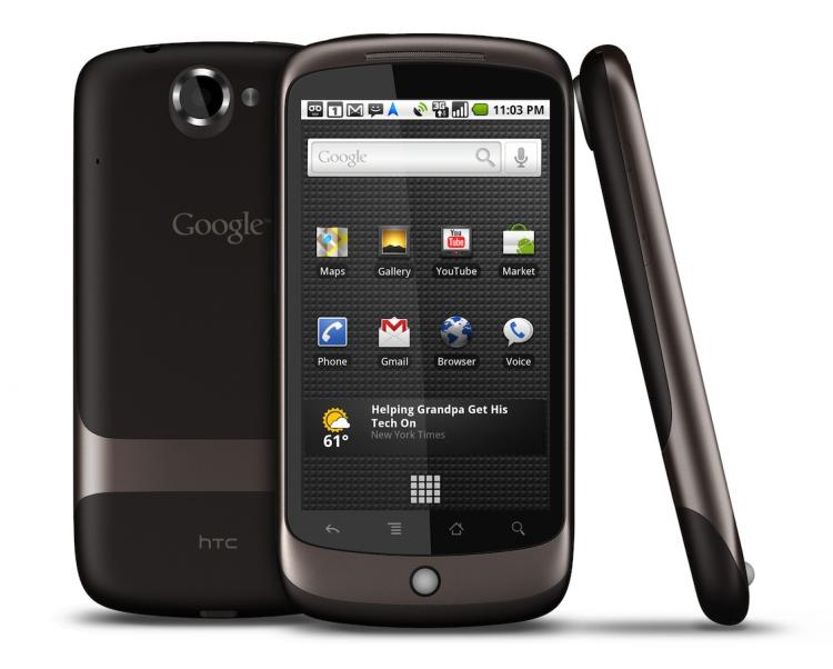 Google's HTC Nextus one, released on January 10. A report shows that Google's Androids phone are gaining on sales from big rivals such as Apple's iPhone and the Blackberry phones. (Courtesy of HTC)