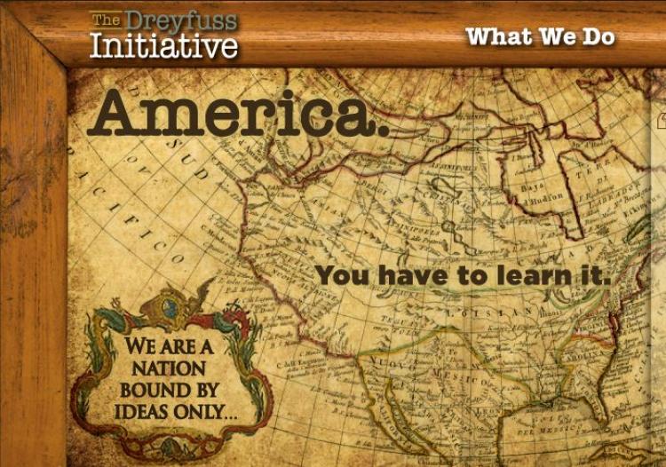 UNDERSTANDING AMERICA: A screen grab from the website of The Dreyfuss Initiative, an organization that provides a platform for educators, sponsors and supporters who value the importance of civics and its role in public education, initiated by actor Richard Dreyfuss. (Jim Fogarty/The Epoch Times)