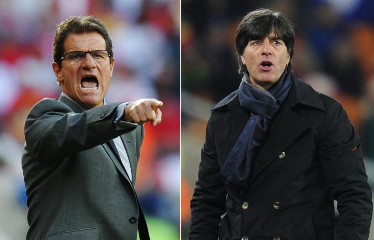 Fabio Capello and Joachim Loew meet on Sunday as England takes on Germany in the round of 16.