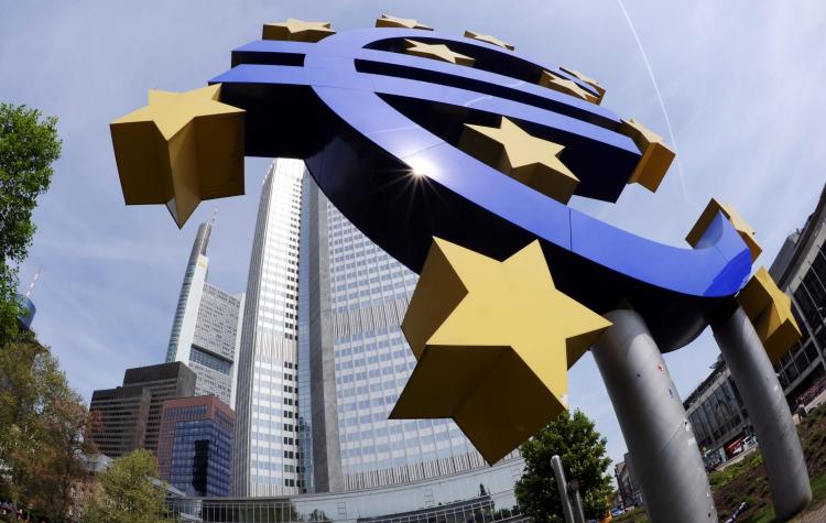 A giant symbol of the European Union's currency the Euro stands outside the headquarters of the European Central Bank. Almost $540 billion in the emergency loans to help the commercial banks will expire Thursday. (Thomas Lohnes/Getty Images)