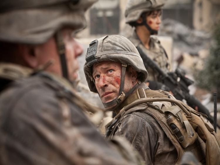 MARINE: Aaron Eckhart stars in 'Battle: Los Angeles.' (Richard Cartwright/Sony Pictures)