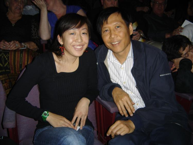 Dr. Lin and his daughter Laura at the Sarasota performance.  (Mark Zou/The Epoch Times )
