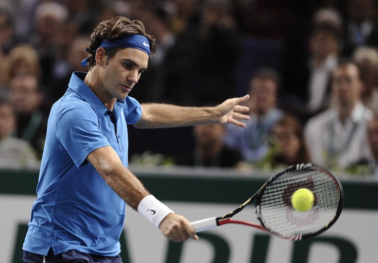Swiss Roger Federer returns the ball to