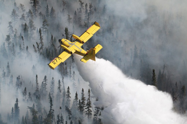 A firefighter plane tackling Red Lake District Fire number 124 in northwest of Ontario. (Mitch Miller/Ontario Ministry of Natural Resources) A firefighter plane tackling Red Lake District Fire number 124 in northwest of Ontario. (Mitch Miller/Ontario Ministry of Natural Resources)