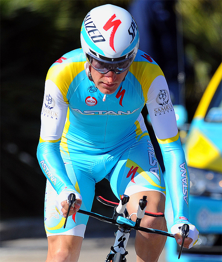 Enrico Gasparotto of Astana Pro Team rides during the Stage Seven of the 2012 Tirreno-Adriatico on March 13, 2012. (Giuseppe Bellini/Getty Images)
