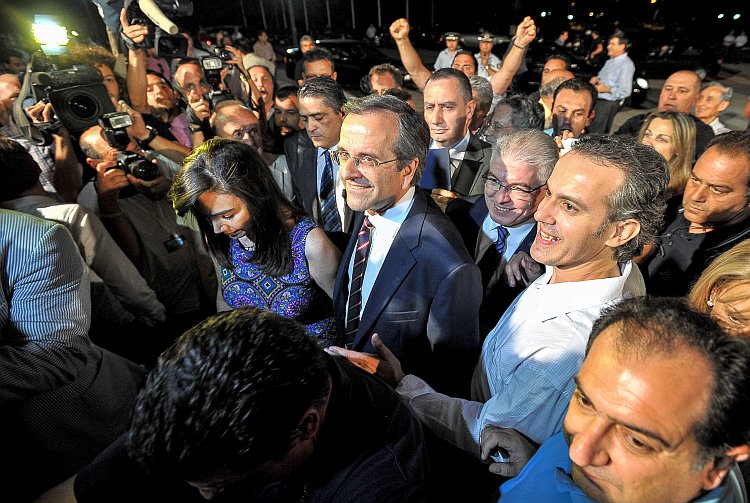 Greece's New Democracy party leader, Antonis Samaras