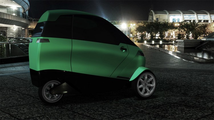 CONCEPT: A 3-D rendering is shown of a new electic-gas hybrid vehicle from Green Lite Motors that will get 100 mpg. (Green Lite Motors)