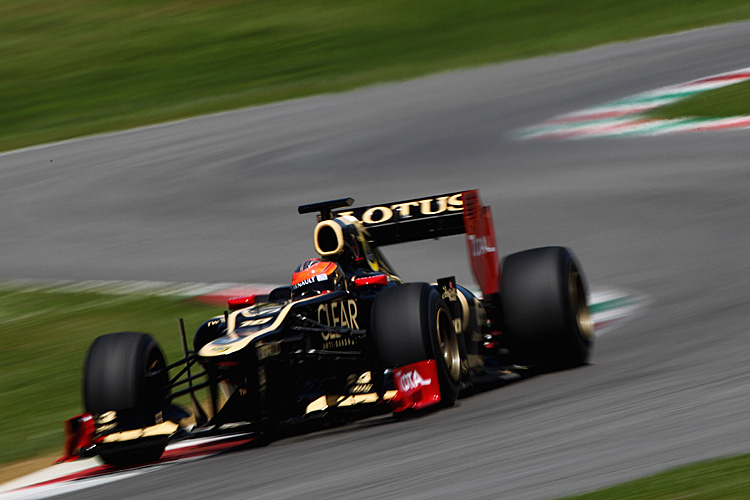 Romain Grosjean set Wednesday's fastest time during Formula One Testing at the Mugello Circuit, tied by Kamui Kobayashi in the closing minutes. Andrew Hone/Getty Images