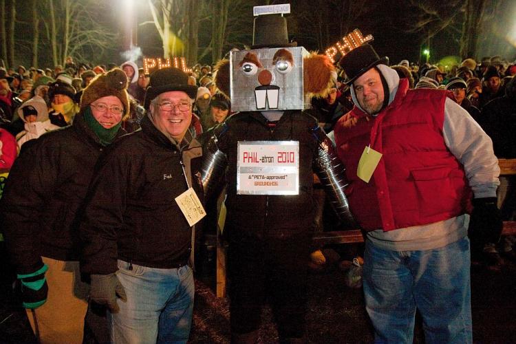 PHIL-atron, animatronic Punxsutawney Phil. (Jan Jekielek/The Epoch Times)