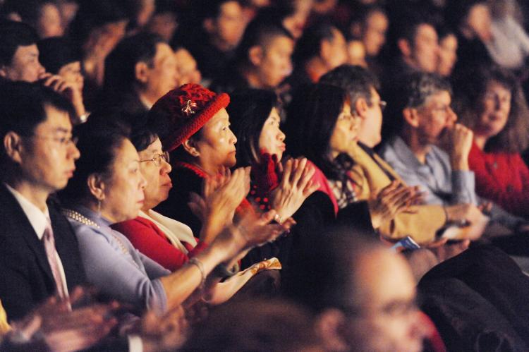 Audience members enjoy the DPA performance in Houston's Jones Hall for the Performing Arts in Houston on Dec 22, 2008.  ()