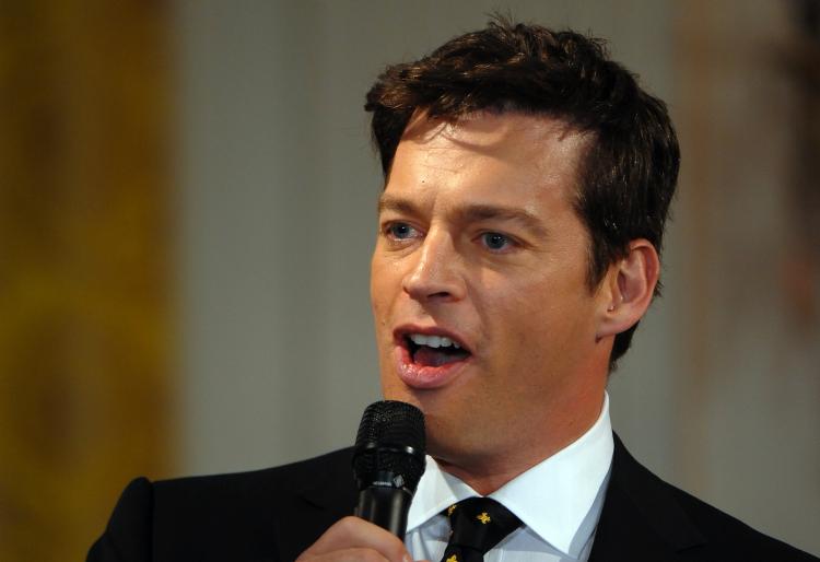 Harry Connick Jr performs as U.S. First Lady Michelle Obama gives local music students a special preview of the talent performing at the White House's annual Governors' Ball on February 21. (Jewel Samad/Getty Images)