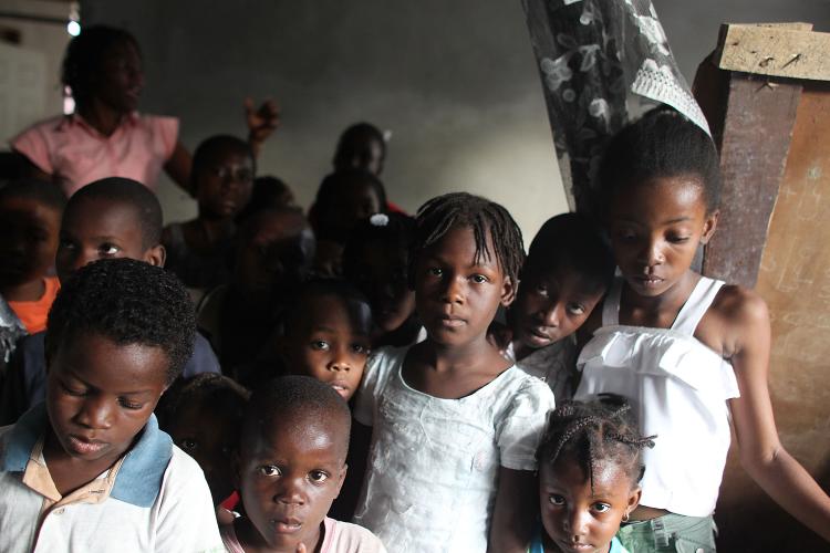 Haitian orphans at the Foyer de la Patience des Infantes orphanage, Jan. 31, 2010, in Port-au-Prince, Haiti. Child smuggling was a problem in Haiti even before the earthquake, with thousands of children disappearing every year. (Mario Tama/Getty Images)