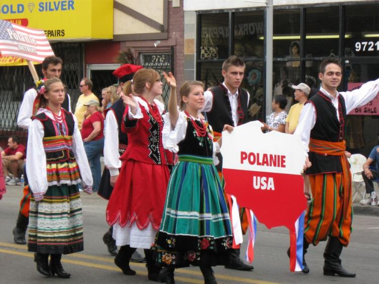 Dancers fill the streets of Hamtramck for its annual Polish Day Parade. (Caitlyn Lunsford)