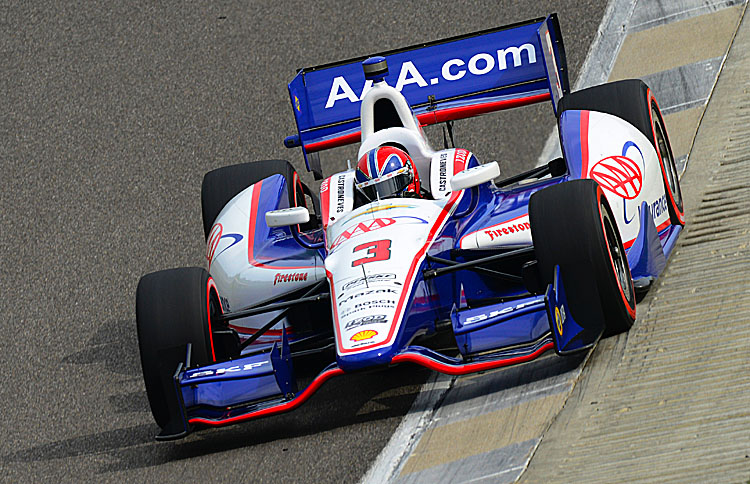 Helio Castroneves put the #3 AAA Team Penske Chevrolet on the pole for the IndyCar Series Honda Indy Grand Prix of Alabama. (Robert Laberge/Getty Images)