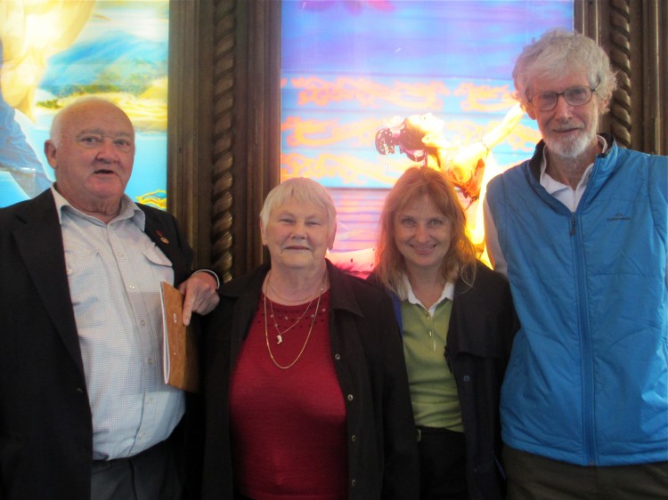 Harry Battam, his wife Jan and John Mcrae after attending Shen Yun