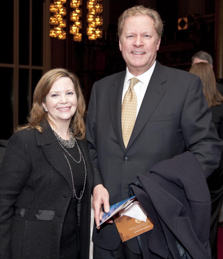 Alexander Mathews, an official with the Food and Drug Administration, and his wife. Mr. Mathews,  at the Shen Yun Performing Arts performance at the Kennedy Center Opera House on Jan 25. (Jeff Chen/The Epoch Times)