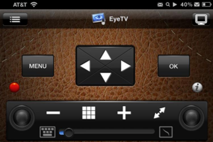 iPHONE REMOTE: A screenshot of the Remote HD iPhone app shows its TV remote controls.  (Tan Truong/The Epoch Times)