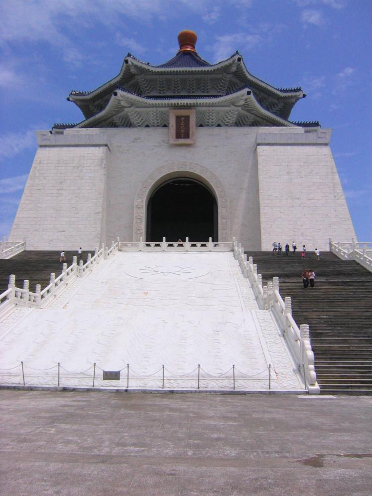 Taipei's Chiang Kai-shek Memorial Hall, where a statue of the late dictator sits. Chiang and Mao Zedong fought for control of China, and the two Chinas on opposite sides of the Taiwan Strait are their legacy. (The  Epoch Times)