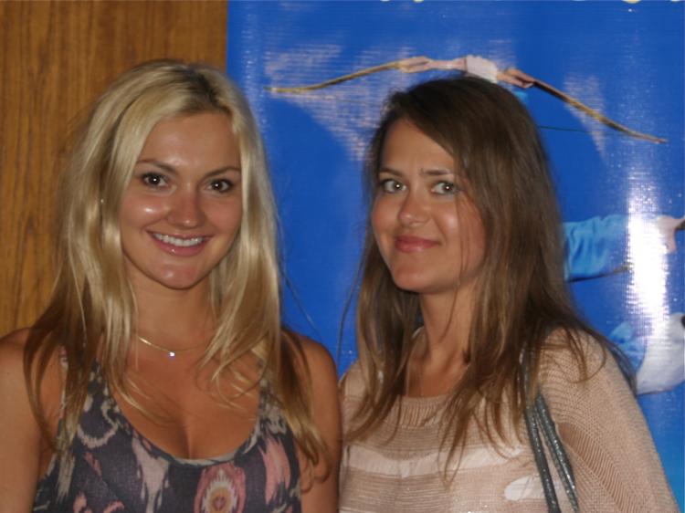 Ms. Dorosh with her friend, Kasia Ishtar, at Shen Yun Performing Arts in Costa Mesa, California. (Albert Roman/The Epoch Times)