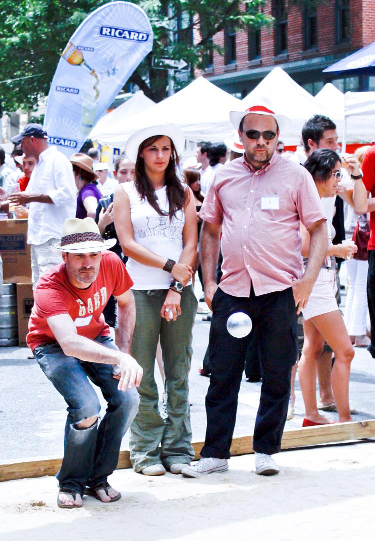 VIVE LA FRANCE: A Bastille Day Celebration held in Tribeca Tuesday included a petanque Tournament. (Cliff Jia/The Epoch Times)