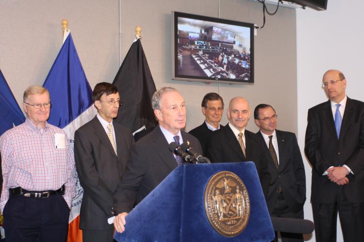 After receiving harsh criticism over slow cleanup efforts following the December 2010 blizzard, Mayor Michael Bloomberg was happy to report Wednesday morning a successful snow removal operation following the Jan. 11 snowstorm. (Tara MacIsaac/The Epoch Times)