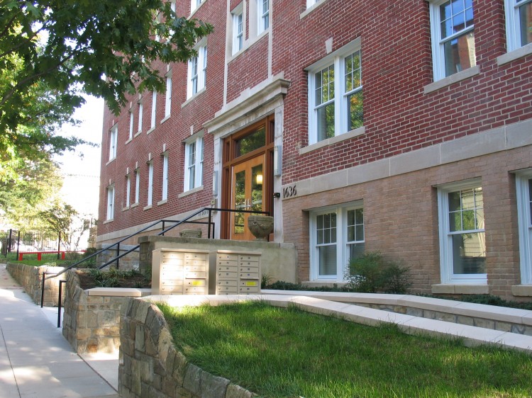 The newly renovated St. Dennis Apartment Complex reopened in the historic Mount Pleasant neighborhood in Washington.  (Ronny Dory/The Epoch Times)