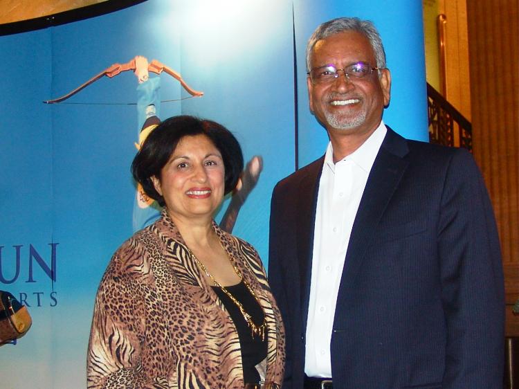 Rita and Ved Yadava, both physicians, at Shen Yun Performing Arts in Chicago. (Charlie Lu/The Epoch Times)