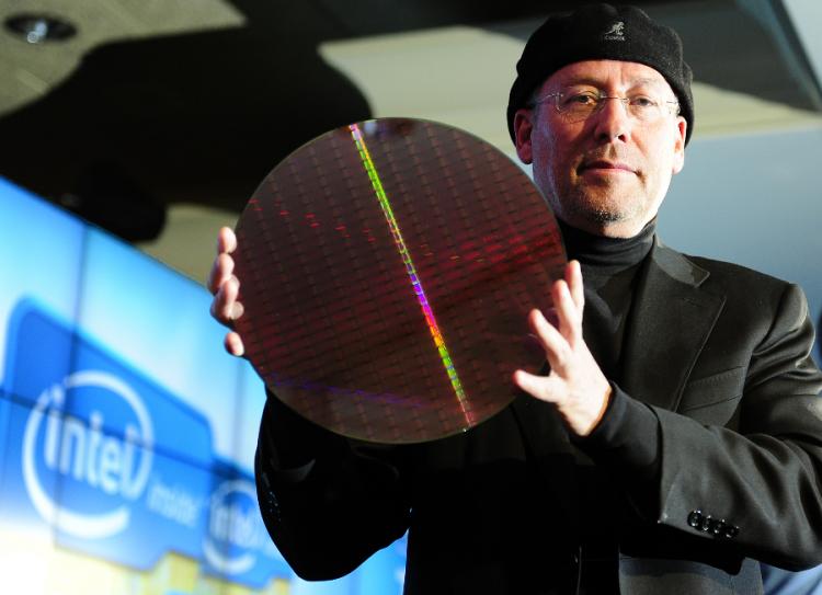 FAULTY: Mooly Eden, Intel vice president for communications, shows off Intel's new chip, code-named Sandy Bridge, at the 2011 International Consumer Electronics Show Jan. 5 in Las Vegas, NV.(Robyn Beck/AFP/Getty Images)