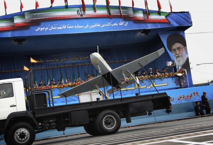 An Iranian-made drone is paraded during the Army Day celebrations in Tehran, Iran, on April 18, 2010. (Behrouz Mehri/AFP/Getty Images) 