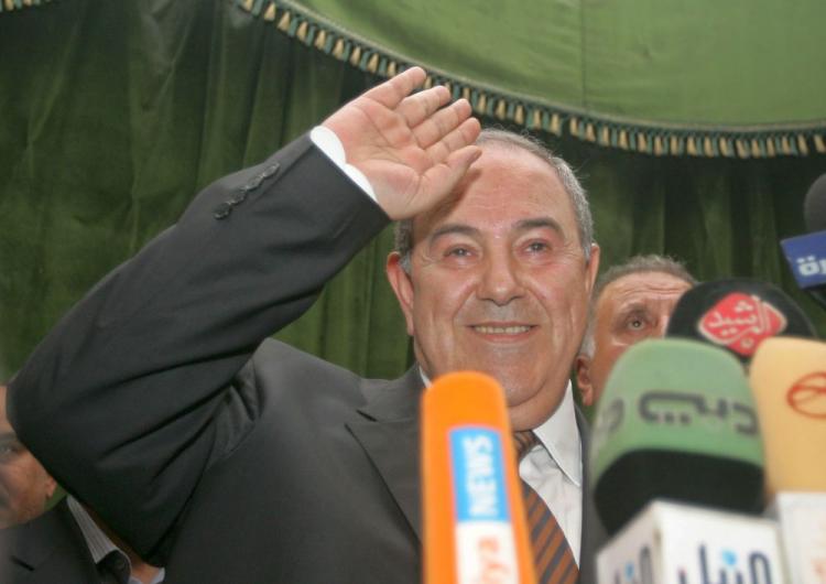 Iraq's former premier Ayad Allawi, who heads the Iraqi National Bloc, has asked for the lift of a ban on over 500 election candidates affiliated to the political party of former dictator Saddam Hussein amidst heightened sectarian tension in the country ah (Sabah Arar/AFP/Getty Images)