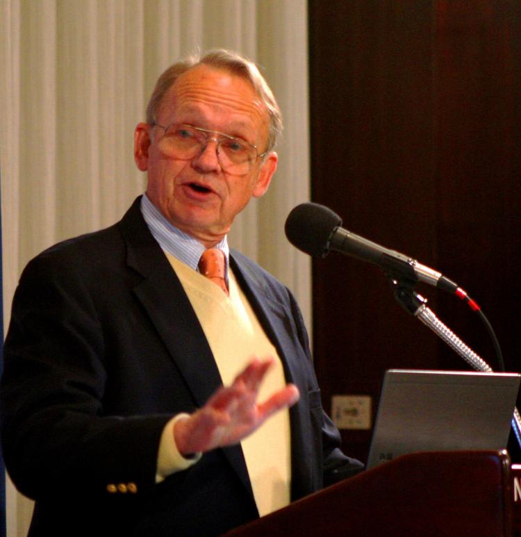 JOURNALIST: Brooks Jackson played host to a conference on independent spending in the midterm elections, titled, 'Cash Attack 2010: Political Advertisers in a Post 'Citizens United' World,' at the National Press Club, Dec. 13.  (Gary Feuerberg/The Epoch Times)
