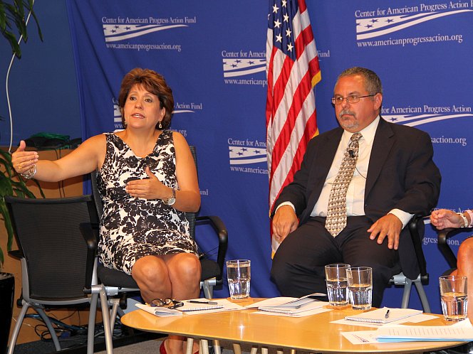 Janet Murguía (L), president and CEO of the National Council of La Raza