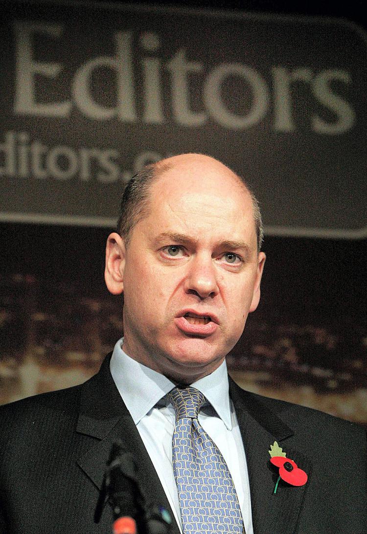 Jonathan Evans, Director General Security Service MI5, at the Annual Conference 2007 for the Society of Editors. Al-Qaeda is actively 'grooming' children and young people to carry out attacks in Britain, he told delegates.(Mark Waugh/AFP/Getty Images)