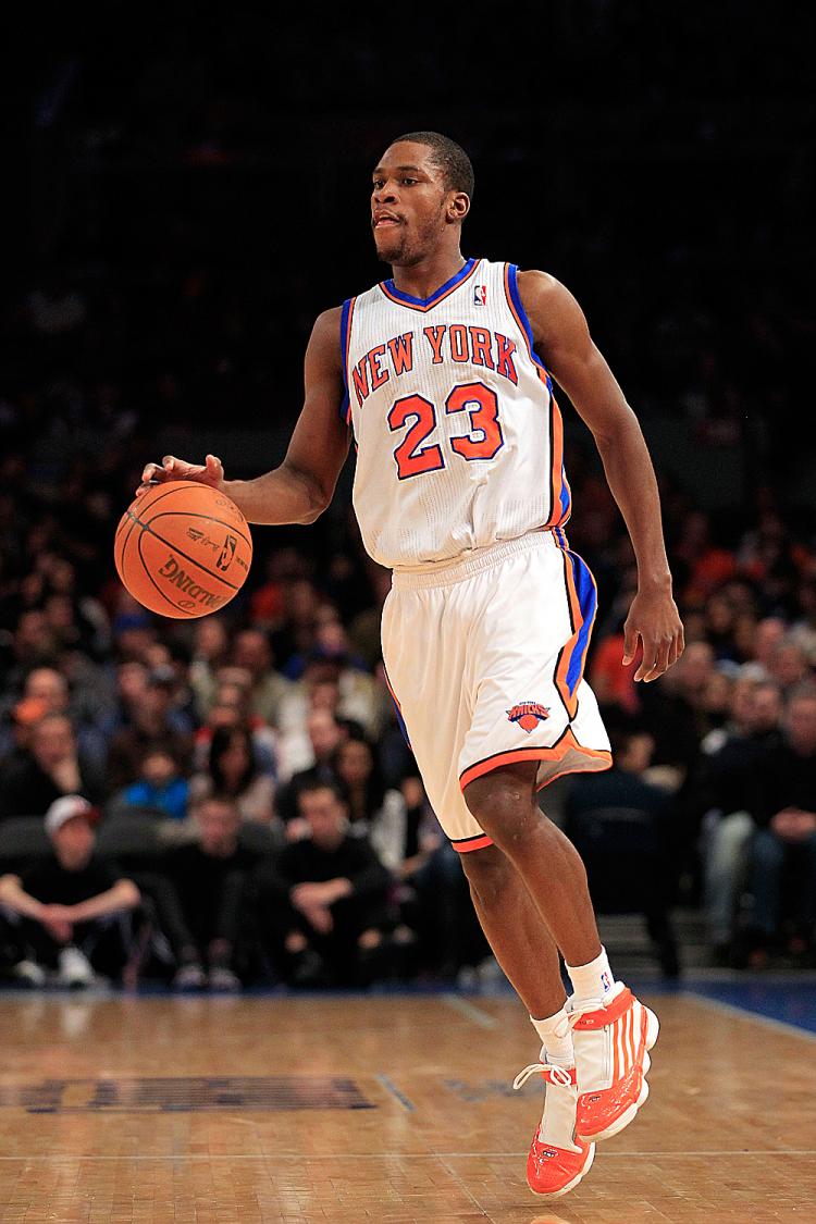 STEPPING UP: Toney Douglas's 28 points led the Knicks to victory over the Toronto Raptors on Tuesday. (Chris Trotman/Getty Images)