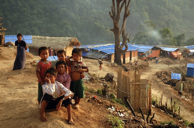 Ethnic Kachin children at an Internally Displaced People's camp in northern Kachin State, Burma, on the border with China on June 4, 2012. (Bodenham/AFP/Getty Images)