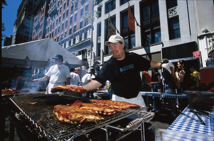 Blue Smoke Executive Chef and Partner Kenny Callaghan at a previous Big Apple Barbecue Block Party