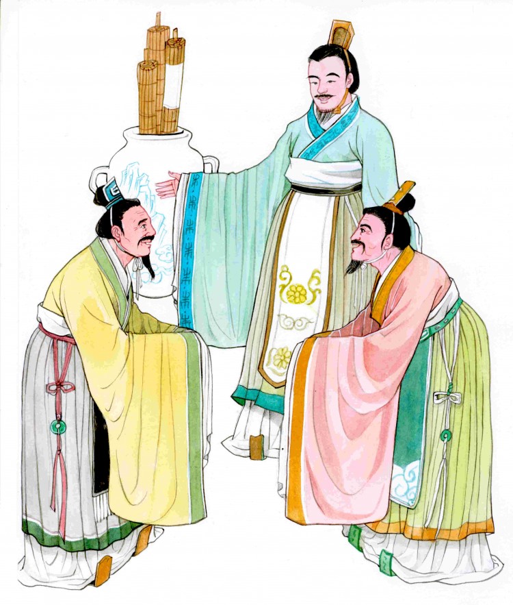 The kings of two neighbouring kingdoms who sought King Wen's judgment for a boundary conflict were so moved by the courtesy, mutual consideration, and gentlemanly conduct of the Zhou people that they both decided to give the disputed land to the other. (Blue Hsiao/The Epoch Times)