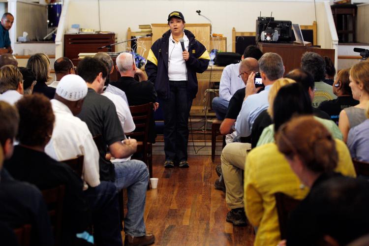 Environmental Protection Agency Administrator Lisa P. Jackson speaks with community leaders at on May 1, in New Orleans, Louisiana. Lisa Jackson released a testimony on the federal response to the Gulf oil spill. (Chris Graythen/Getty Images)