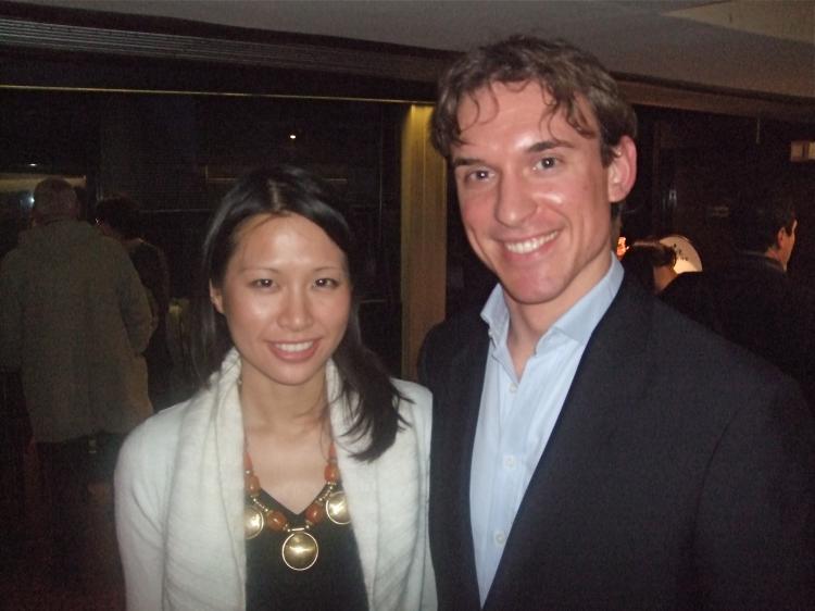 Mr. Hattink, a hedge fund manager and his friend Ms. Li, a yoga teacher and native of Hong Kong (Florian Godovits/The Epoch Times)