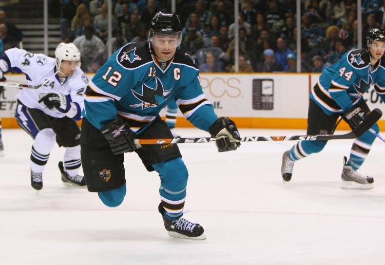 TURNAROUND SEASON: Sharks captain Patrick Marleau has flourished under new coach Todd McLellan. (Bruce Bennett/Getty Images)