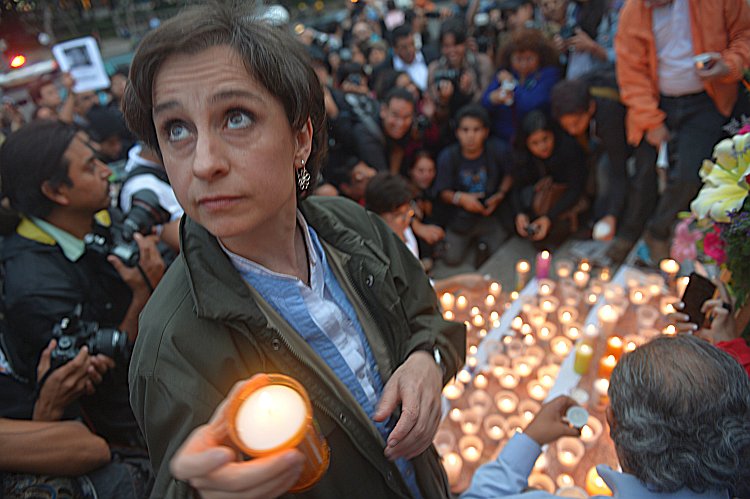 People mourn murdered Mexican journalists