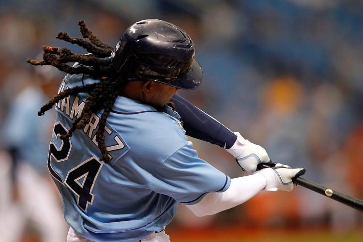 Manny Ramirez #24 of the Tampa Bay Rays bats against the Baltimore Orioles during a game on April 3, 2011. Ramirez has decided to retire from baseball after being informed of a positive drug test, Major League Baseball has announced. (J. Meric/Getty Images)