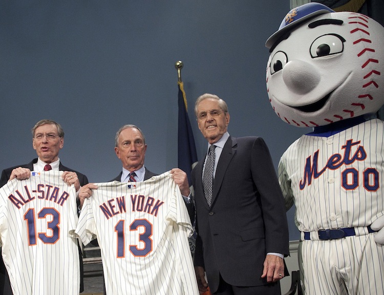 Mayor Bloomberg Makes Announcement With MLB Commissioner Bud Selig And Mets Owner CEO Fred Wilpon