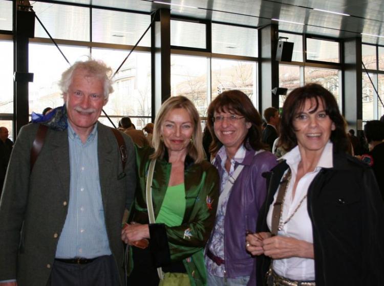 Mr. Millerai (L) and three friends at the Shen Yun performance (Huang Qin/The Epoch Times)