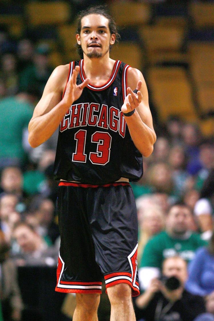 Joakim Noah's 18 points and 19 rebounds against the Toronto Raptors on Sunday were key to Chicago's huge win. (Elsa/Getty Images) Joakim Noah's 18 points and 19 rebounds against the Toronto Raptors on Sunday were key to Chicago's huge win. (Elsa/Getty Images)