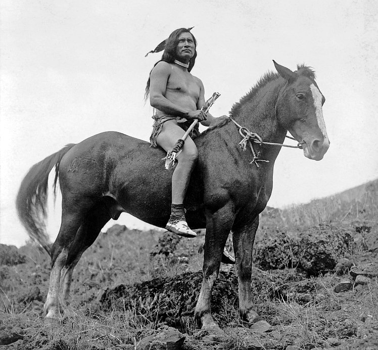 Nez Perce man on horseback